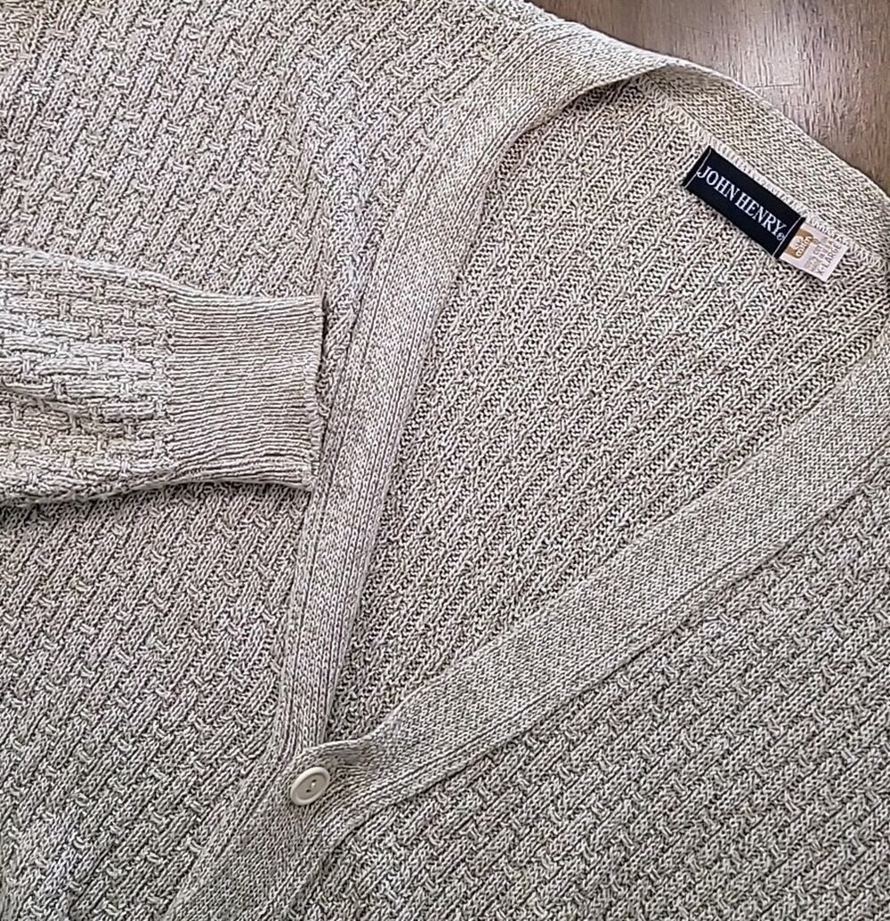 VTG John Henry USA Oversized Cardigan XL Luxe College Campus School Teacher Chic